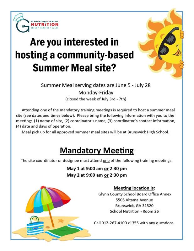 Summer Meal Sites Meeting Flyer