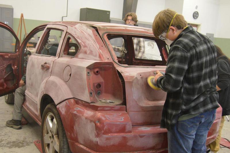 GICCA students prepared two cars for the Demolition Derby event that will be hosted by the Exchange Club of Brunswick at 2 p.m. Saturday during the annual fair at the Brunswick Fairgrounds.