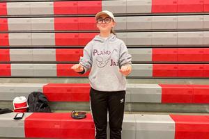 Emma Shiffer works on her conducting during a recent camp with Spirit of Atlanta Drum and Bugle Corps.