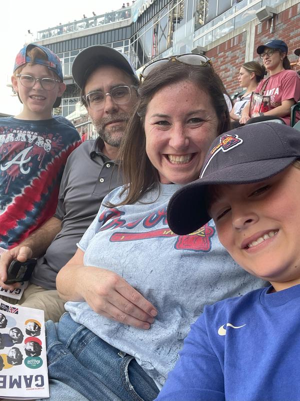 Mrs. Baxter with her family.