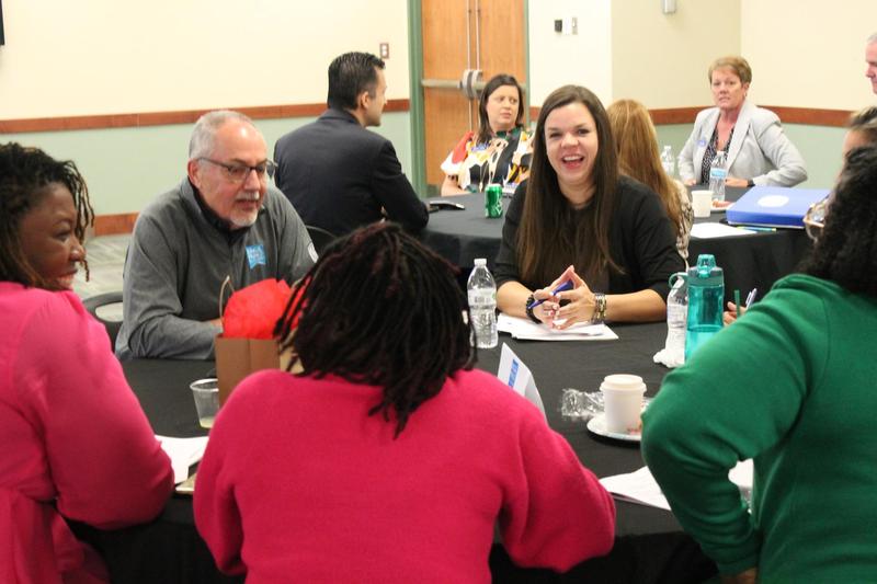 2023-2024 Connect Glynn Externs participate in roundtable discussions with local employers.