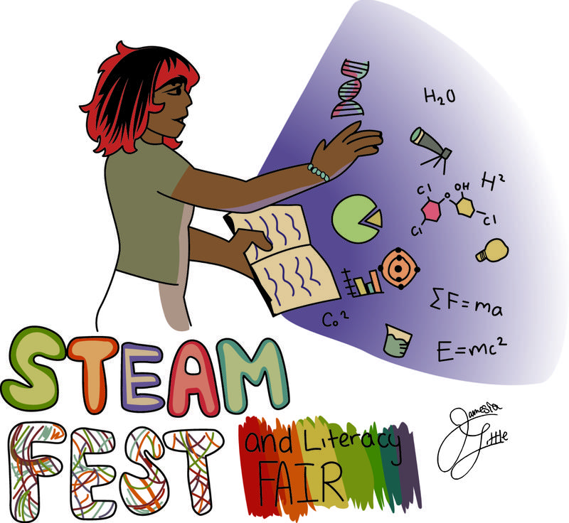 STEAMFest and Literacy Fair Logo