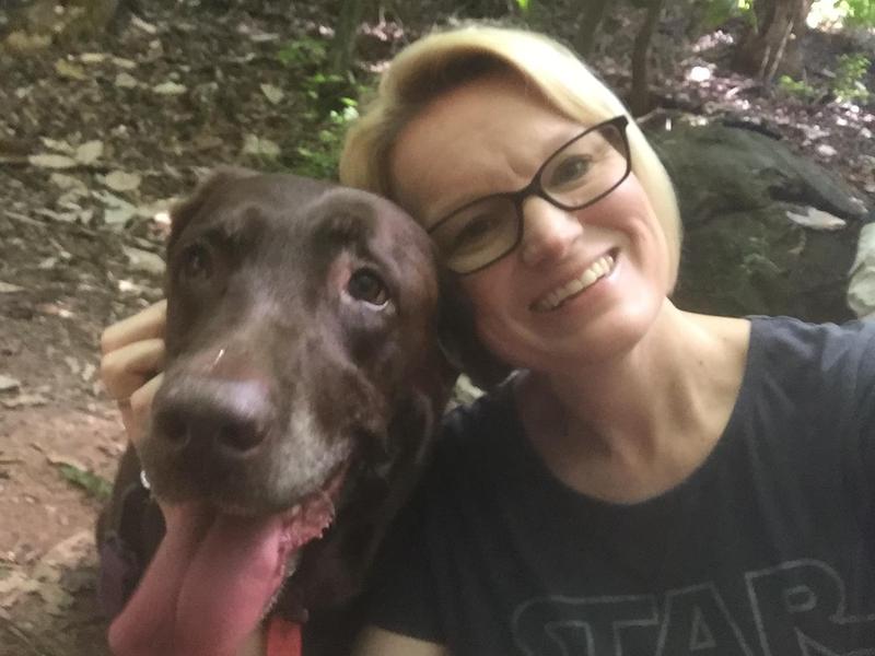 Melanie Weese and her dog.