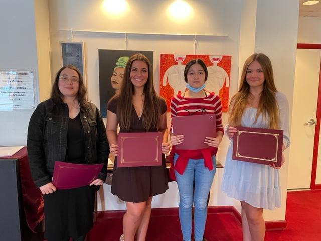 Pictured, from left to right, are Lisbel Ayala (12th grade), Isabella Theus (11th grade), Monserrat Medina-Tadeo (10th grade), and Annabelle Hall (9th grade).
