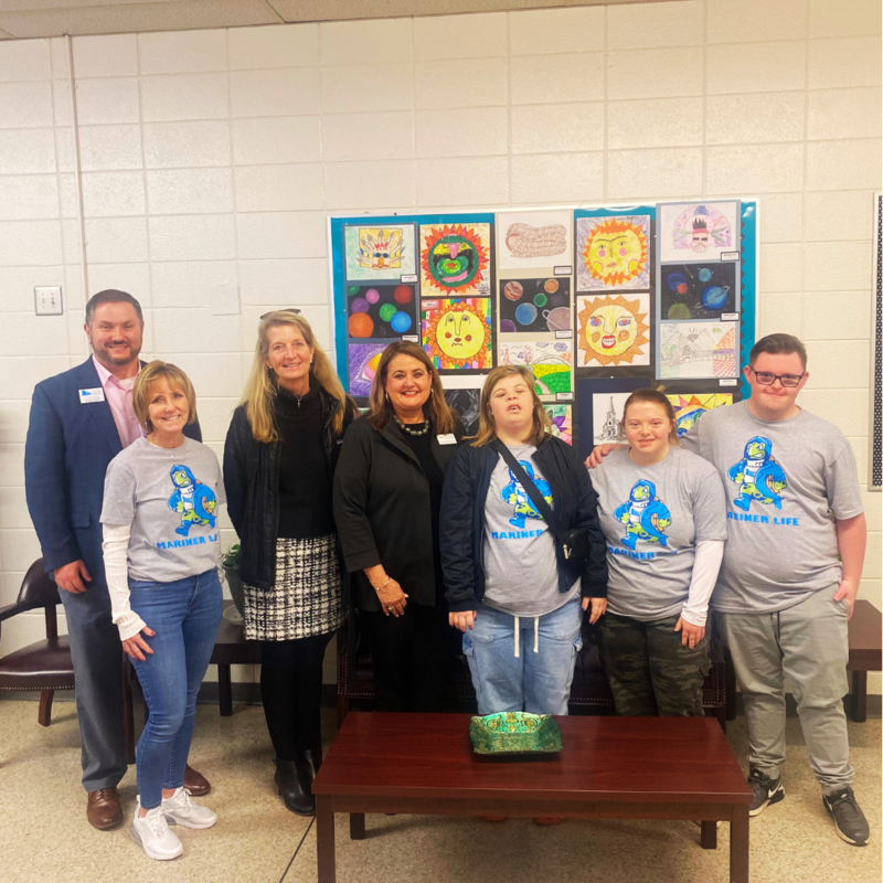 Mariner Life students and staff with representatives from the College of Coastal Georgia.