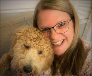 Mrs. Peeler and her dog, Callie.