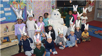On April 8, classes at Northeast Elementary School in Amityville took turns to meet and greet the Easter bunny. thumbnail265591