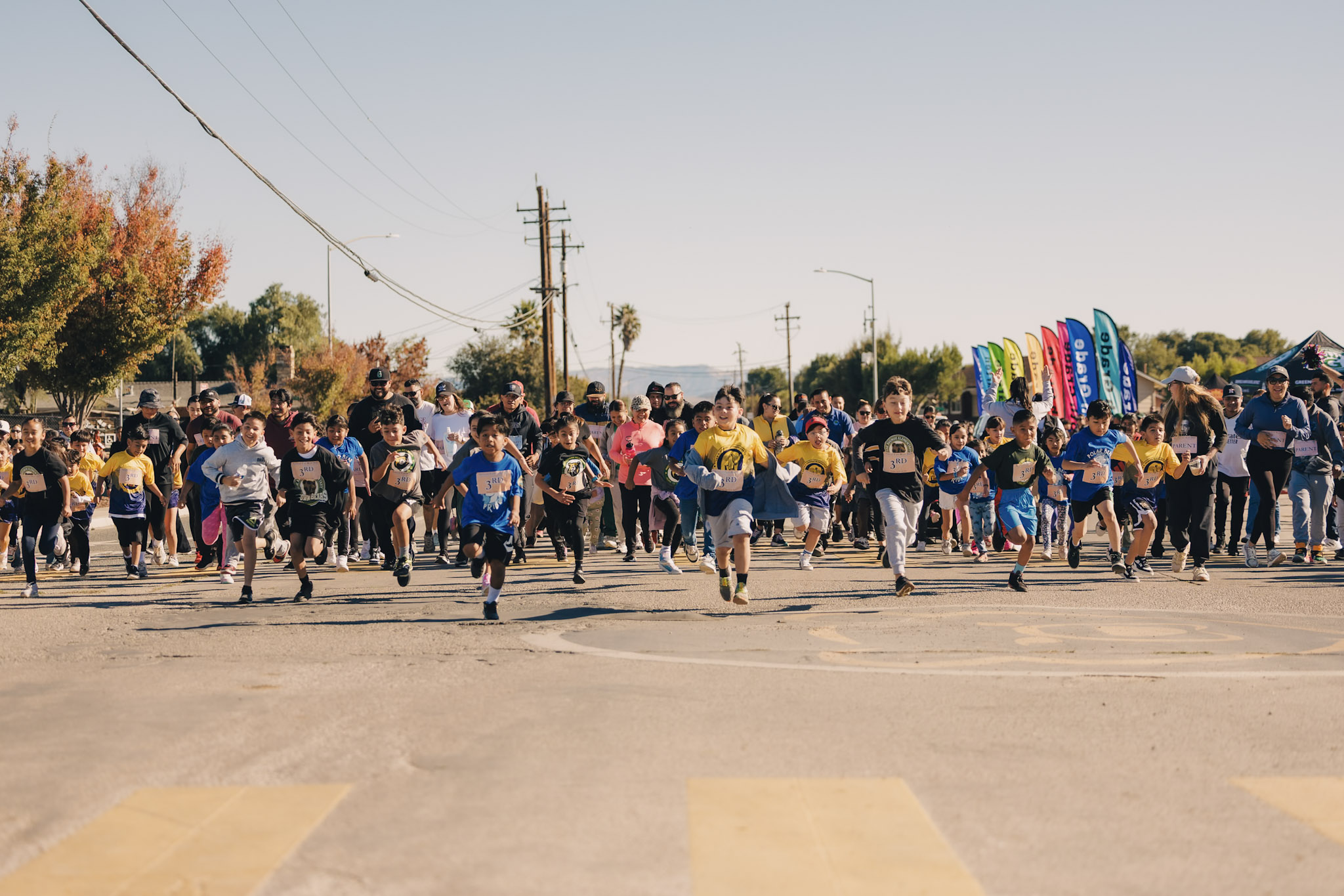 students running