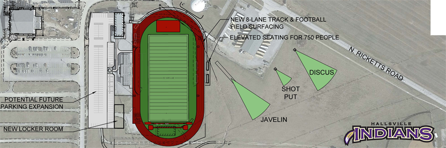 Relocation of track around football field