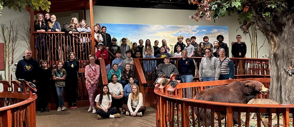 students in large group photo at Roberson Museum