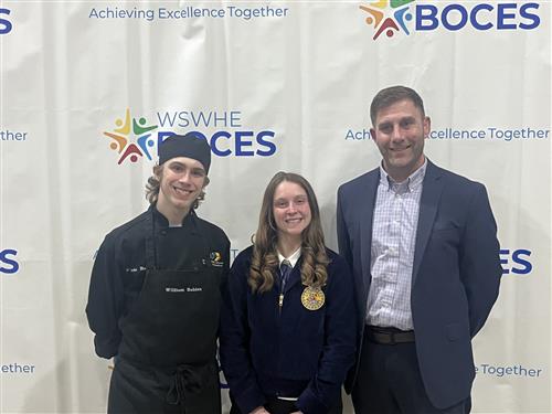 Superintendent Cook with William Babicz & Kallie Knoll