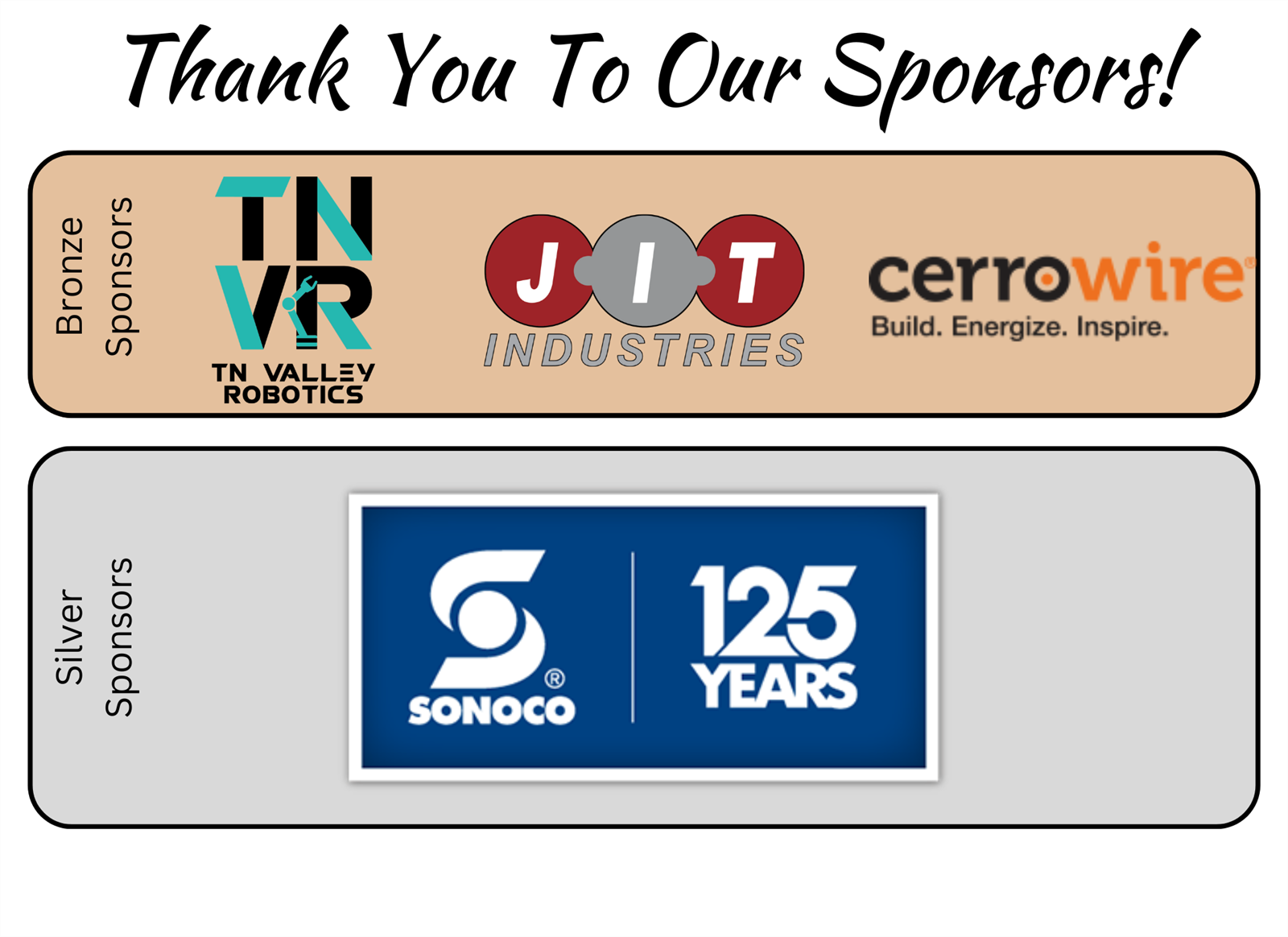 Thank you to our sponsors