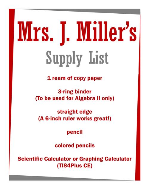 Supply List 