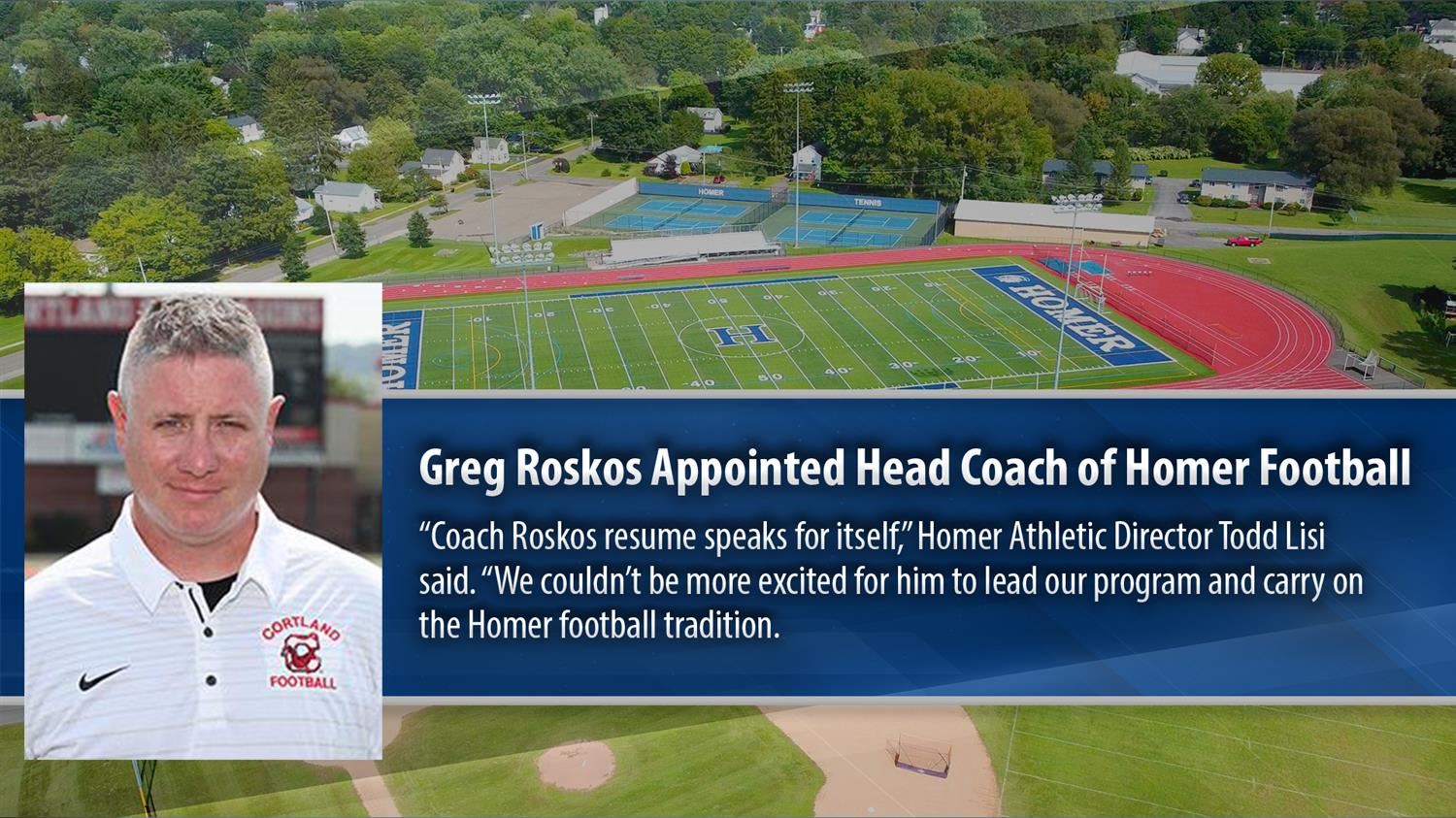  Roskos Appointed Head Coach of Homer Football