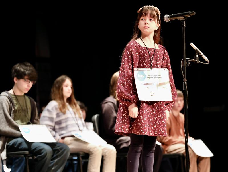 Photo of student at Spelling Bee