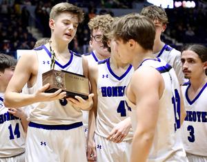 group of boys with trophy