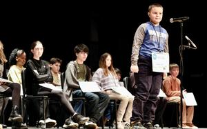 photo of student at the spelling bee