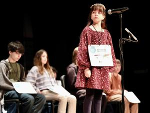 Photo of student at Spelling Bee