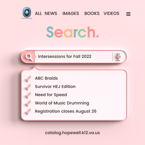 pink search box with words