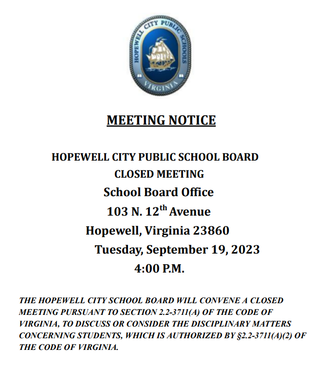 Discipline Hearing Notice