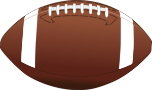 the image is clipart of an American football with white laces