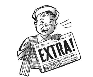 black and white photo of boy holding paper