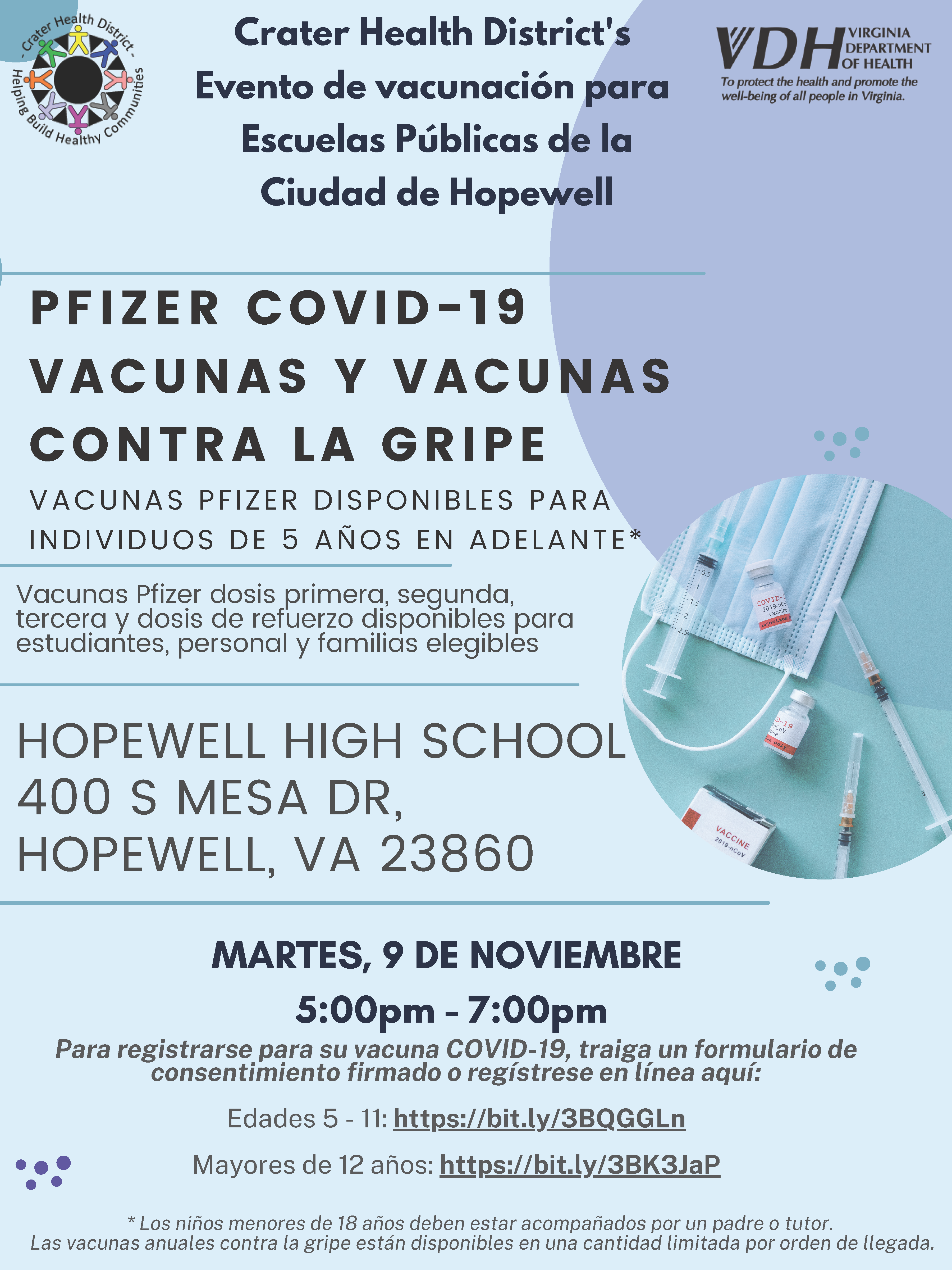 the image is a flyer for the event in spanish