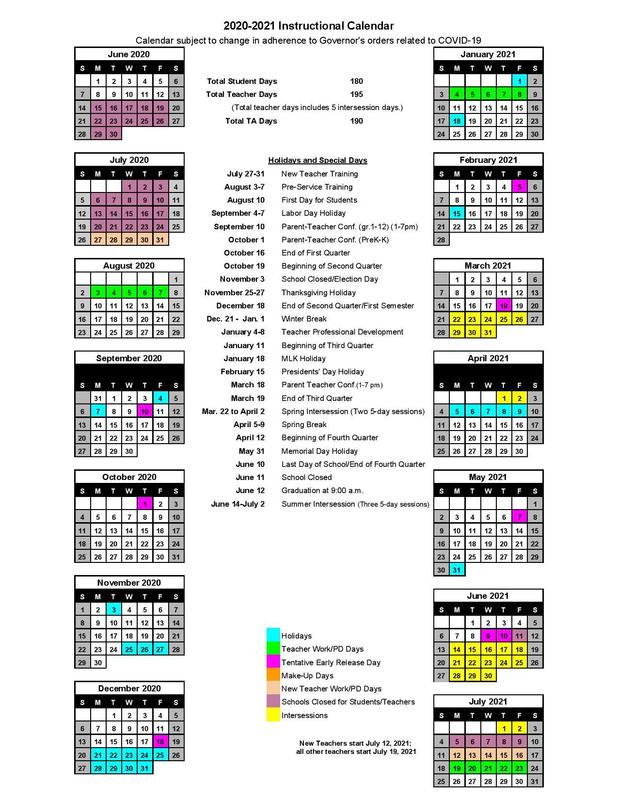 2020-21 Calendar