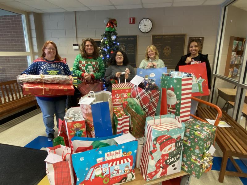 Teachers with Holiday Gifts