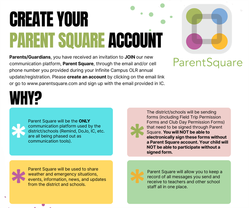 Create Your Parent Square Account graphic