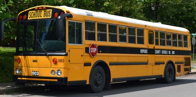 Parked Hopkins County Schools bus