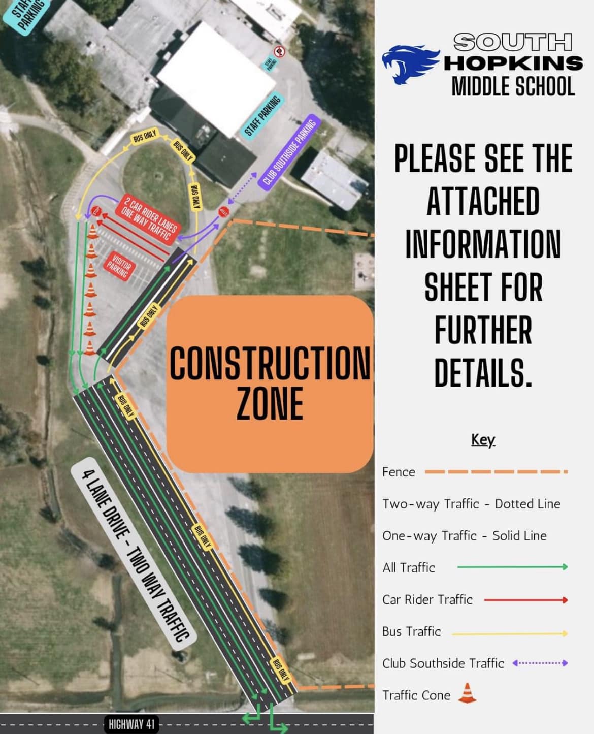  Map showing new traffic pattern