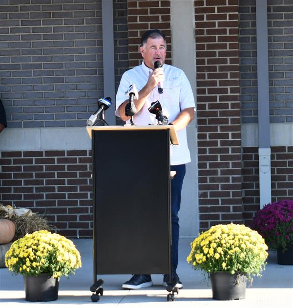 Man at podium with microphone