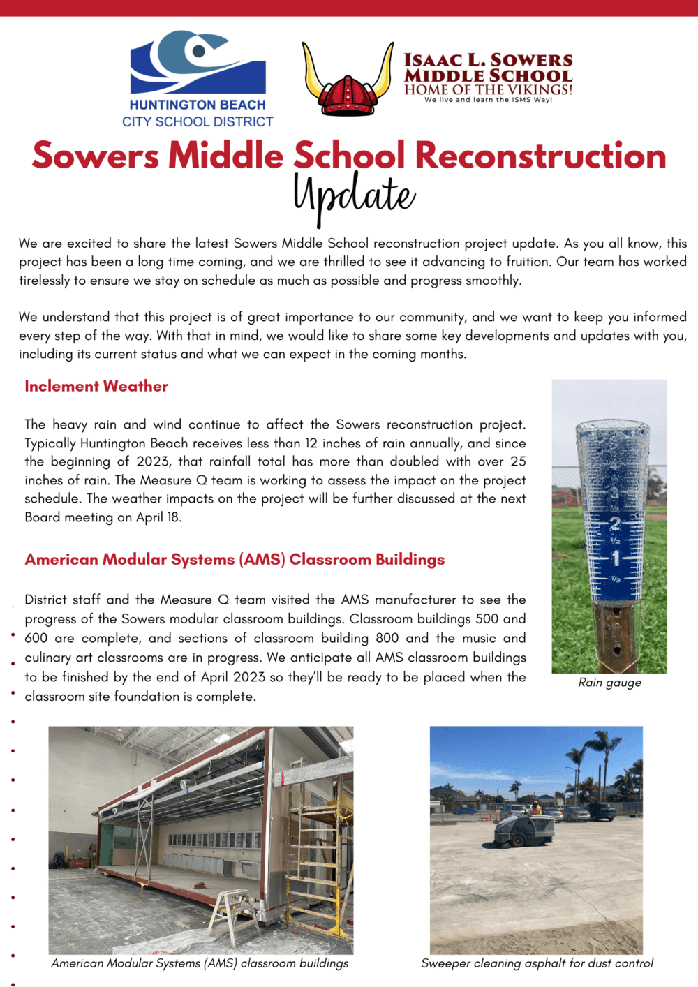 Sowers Middle School Reconstruction Update - page 1