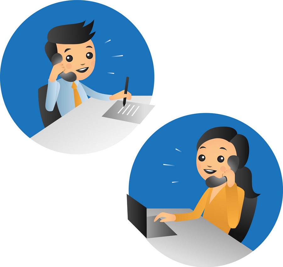 People talking on the phone