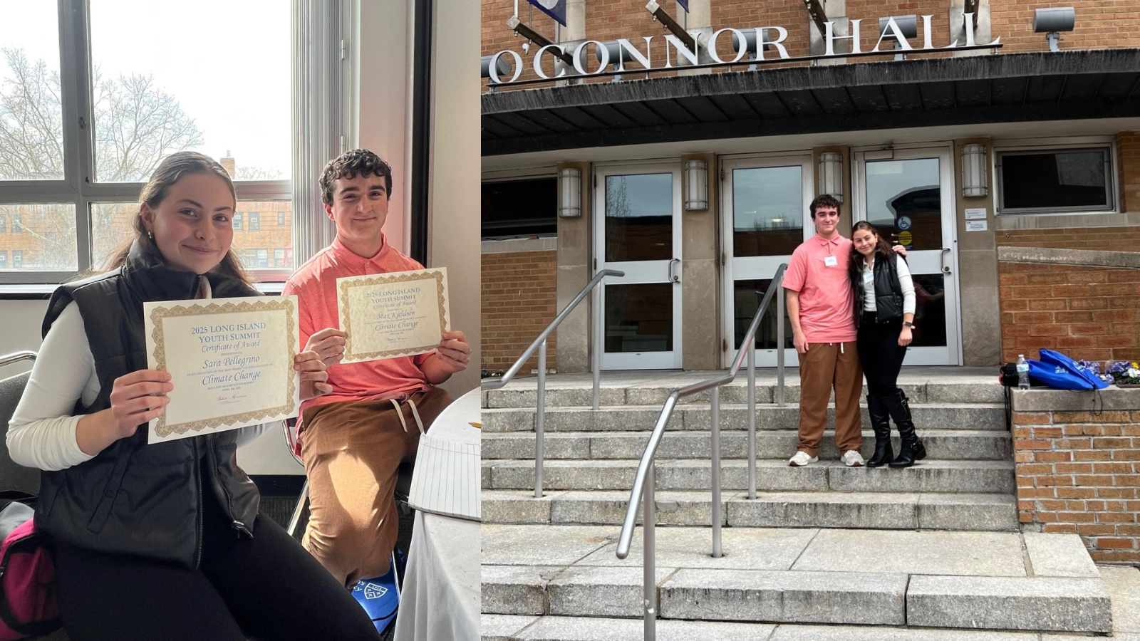 Islip High School freshmen Max Kjeldsen and Sara Pellegrino