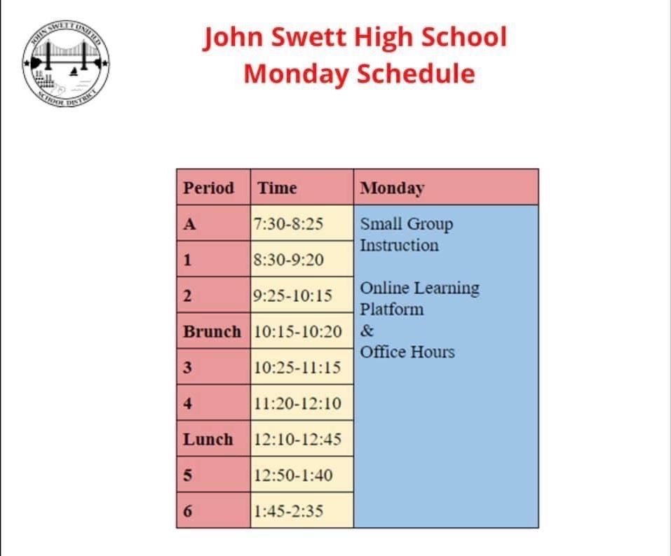 Monday Schedule