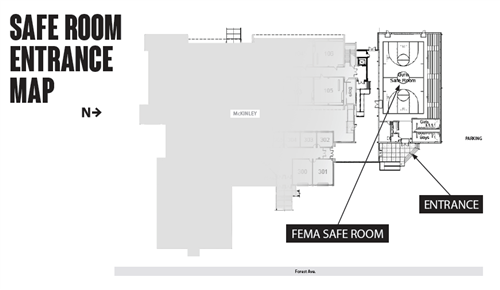 McKinley Safe Room Entrance Map 