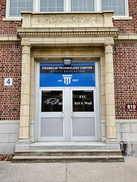 front door of main campus