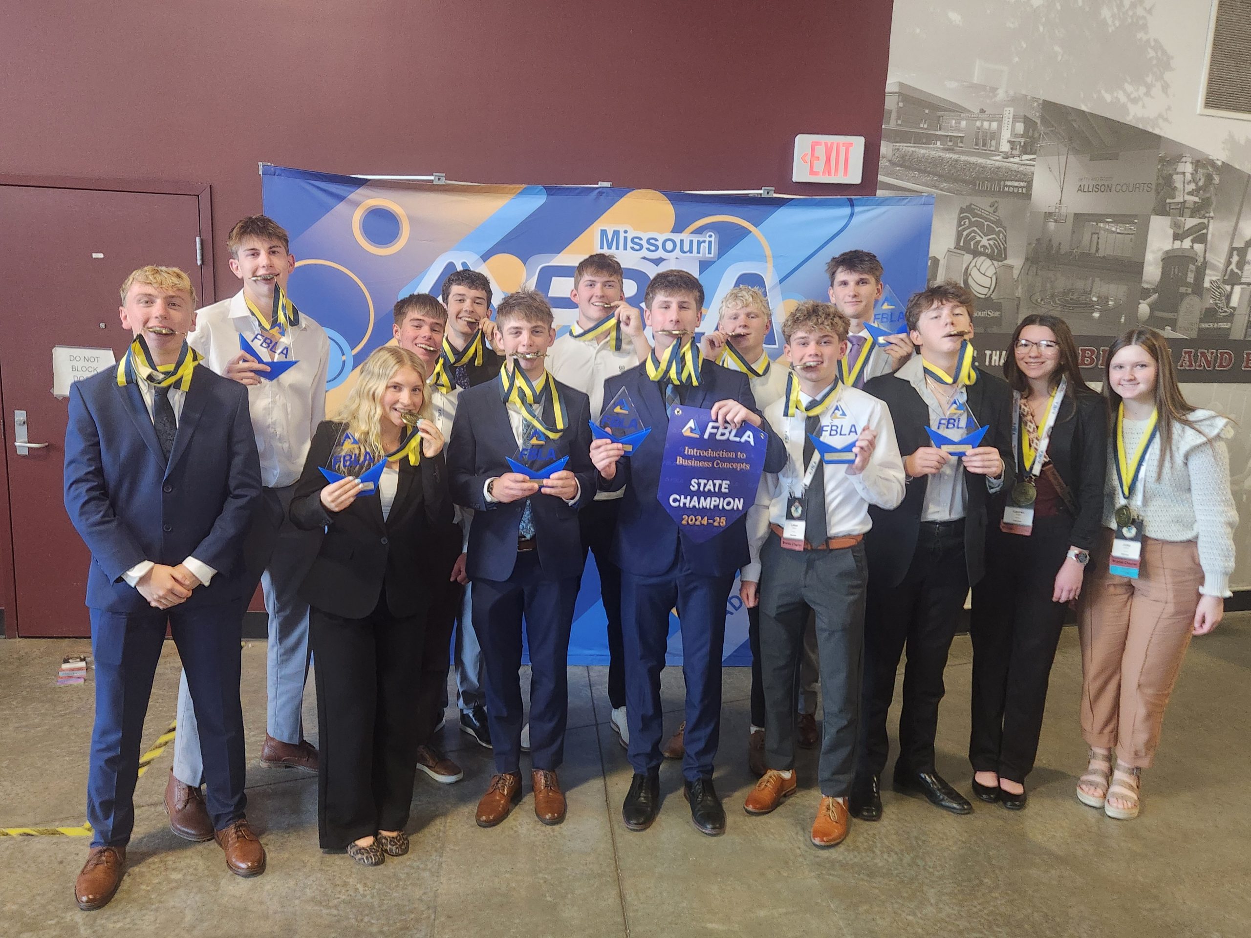 Kearney High School's FBLA team celebrates their success at the state conference.