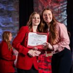 KHS senior Lexie Barton receives scholarship from the Missouri FCCLA organization.