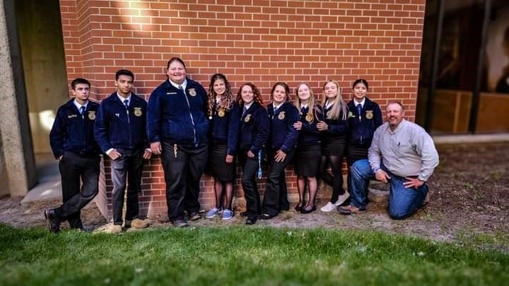  Group of FFA students and their advisor