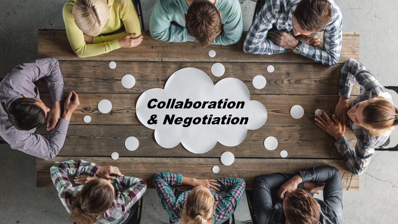 Collaboration & Negotiation people talking at a table