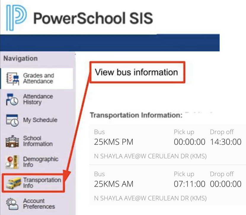 PowerSchool Bus Information