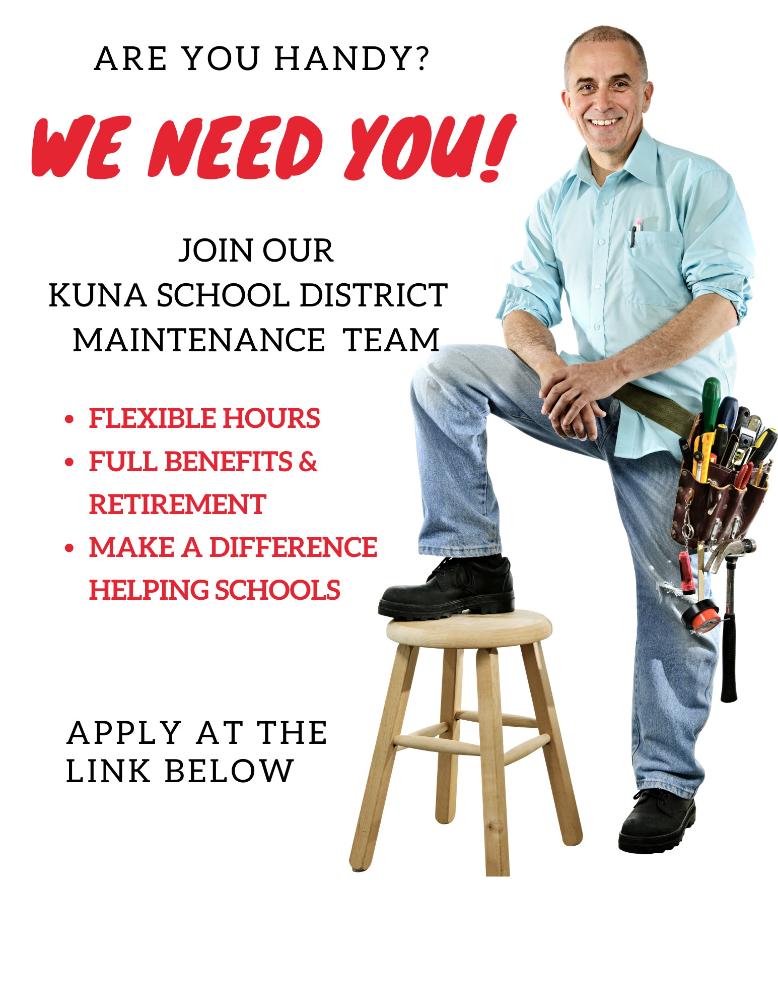 Advertisement for hiring a maintenance team member