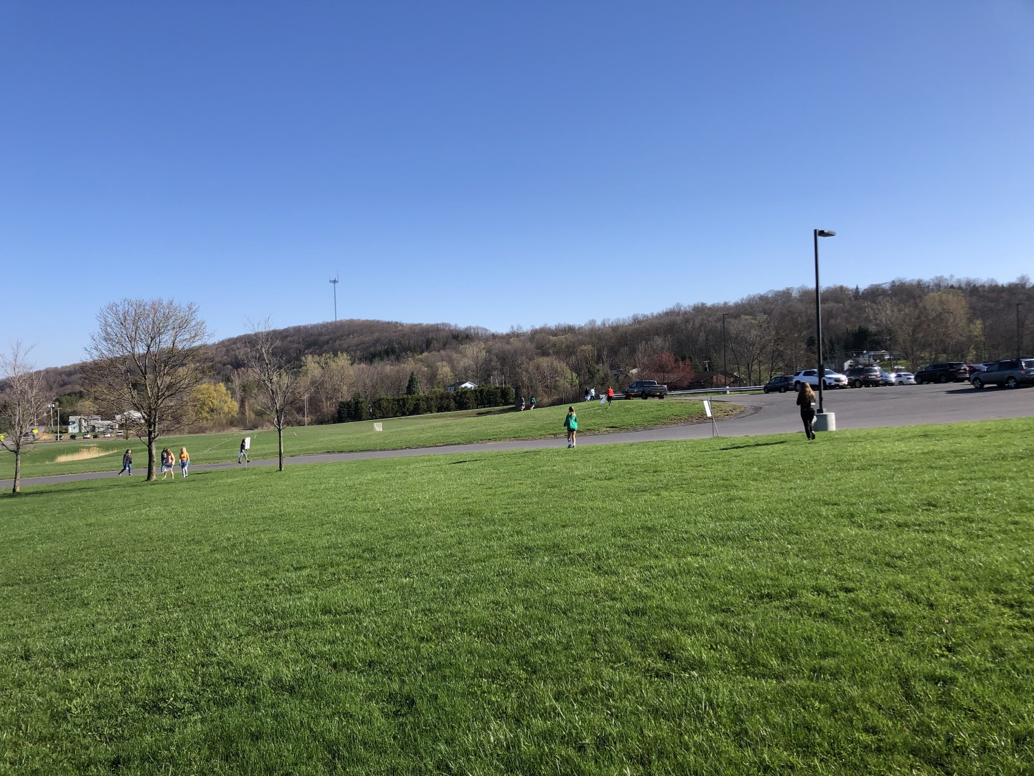 students clean up the grounds