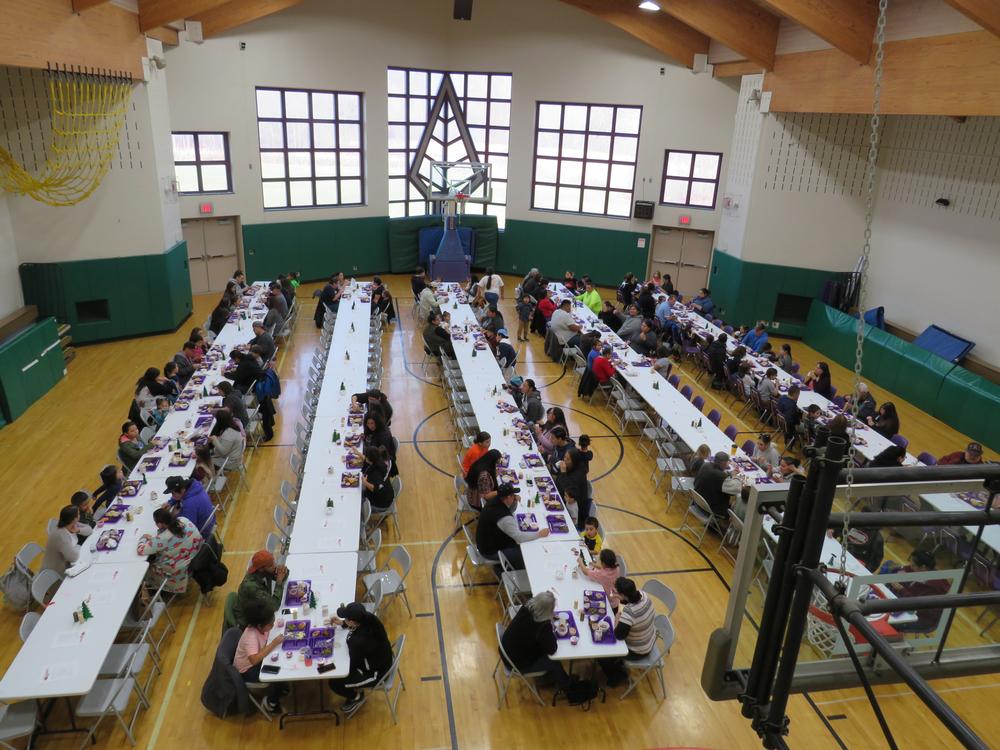 everyone gathered for dinner