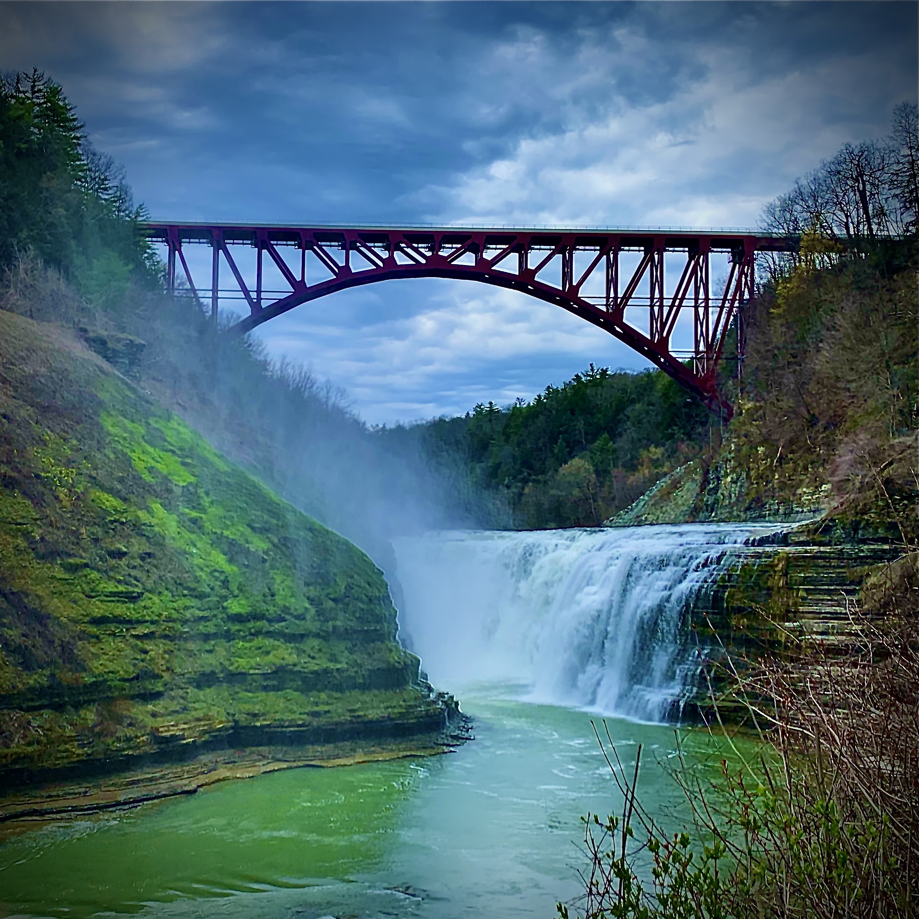first place winner, grades 9-12: caden mclary (picture of bridge over river)