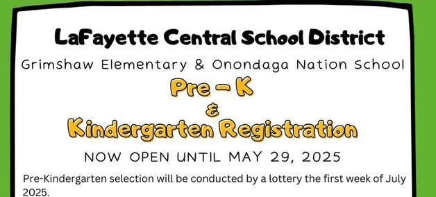Pre-K and K Registration Now Open Unitl May 29, 2025