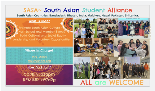 South Asian Student Alliance promotional slide